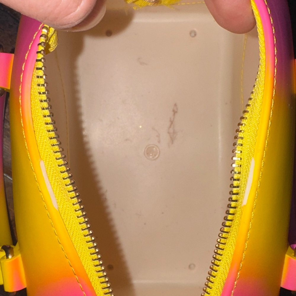 Y2K Neon Jelly Mini Satchel Bag – Pink & Yellow Ombre Top Handle Purse - Picture 9 of 17